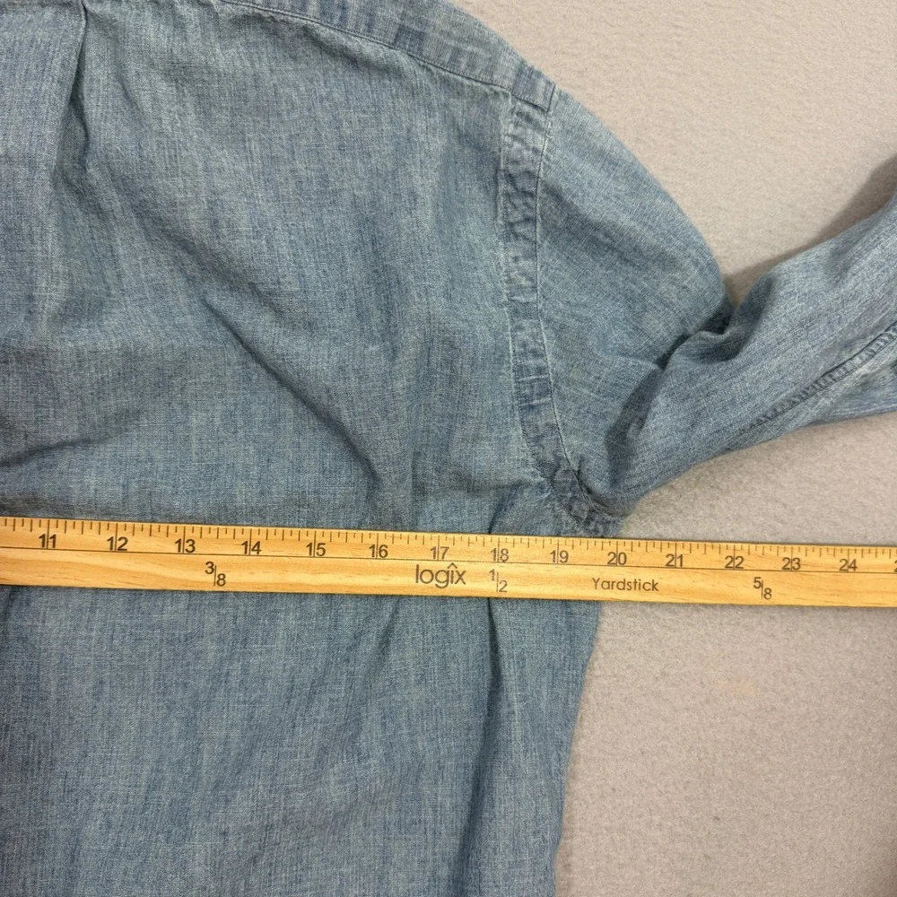 Ralph Lauren Button Up Shirt Small Blue Classic Fit Denim Chambray Long Sleeve